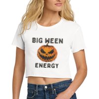 Halloween Pumpkin Head Big Ween Energy Spooky Crop Top