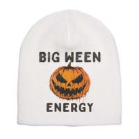 Halloween Pumpkin Head Big Ween Energy Spooky Short Acrylic Beanie