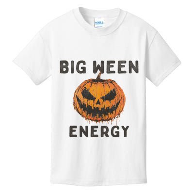 Halloween Pumpkin Head Big Ween Energy Spooky Kids T-Shirt
