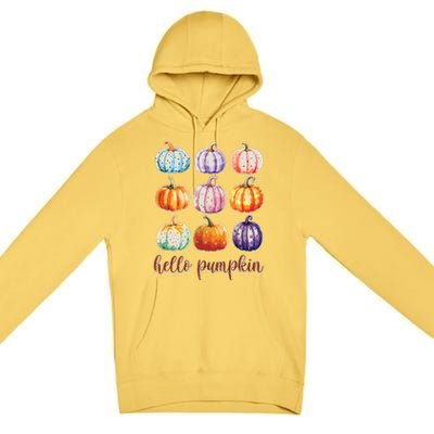 Hello Pumpkin Happy Halloween Premium Pullover Hoodie