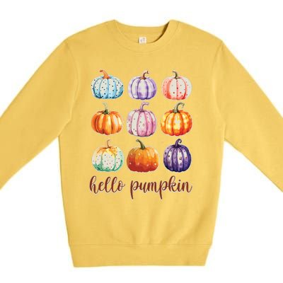 Hello Pumpkin Happy Halloween Premium Crewneck Sweatshirt