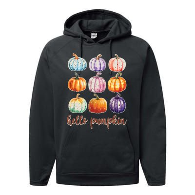 Hello Pumpkin Happy Halloween Performance Fleece Hoodie