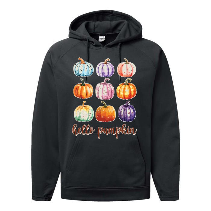 Hello Pumpkin Happy Halloween Performance Fleece Hoodie