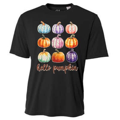 Hello Pumpkin Happy Halloween Cooling Performance Crew T-Shirt