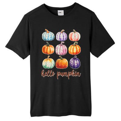 Hello Pumpkin Happy Halloween Tall Fusion ChromaSoft Performance T-Shirt