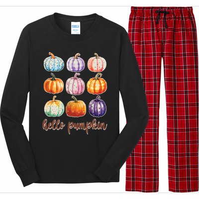 Hello Pumpkin Happy Halloween Long Sleeve Pajama Set