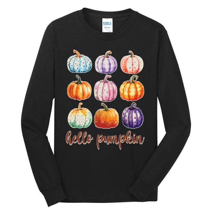 Hello Pumpkin Happy Halloween Tall Long Sleeve T-Shirt