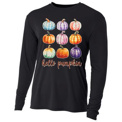 Hello Pumpkin Happy Halloween Cooling Performance Long Sleeve Crew