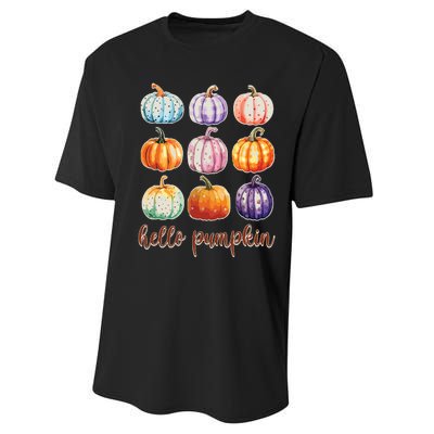 Hello Pumpkin Happy Halloween Performance Sprint T-Shirt