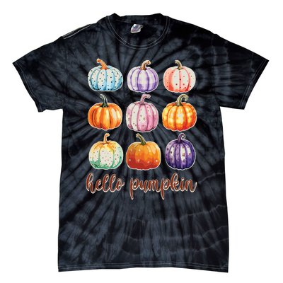 Hello Pumpkin Happy Halloween Tie-Dye T-Shirt