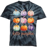 Hello Pumpkin Happy Halloween Kids Tie-Dye T-Shirt