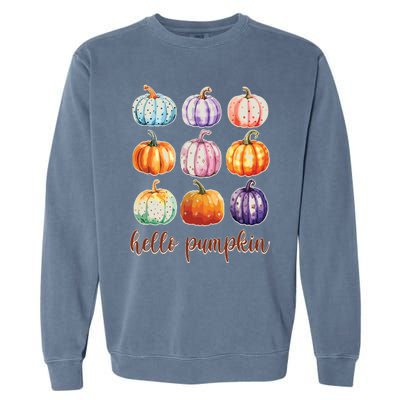 Hello Pumpkin Happy Halloween Garment-Dyed Sweatshirt