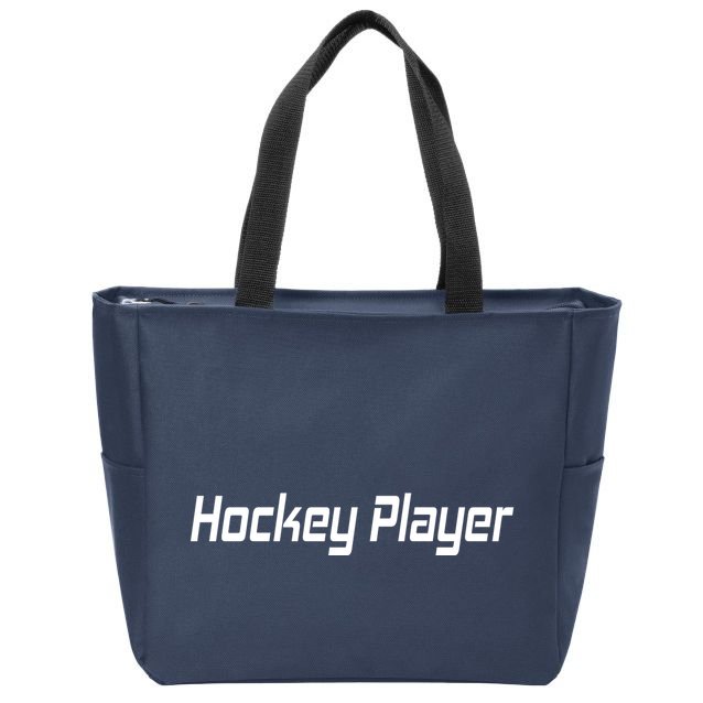 Hockey Player Zip Tote Bag
