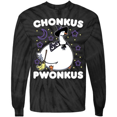 Honkus Ponkus Halloween Goose Meme Parody Chonkus Pwonkus Tie-Dye Long Sleeve Shirt