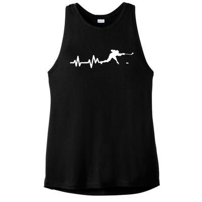 Hockey Player Heartbeat Ice Hockey Gift Ladies PosiCharge Tri-Blend Wicking Tank