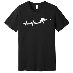 Hockey Player Heartbeat Ice Hockey Gift Premium T-Shirt