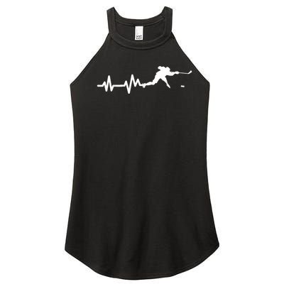 Hockey Player Heartbeat Ice Hockey Gift Women’s Perfect Tri Rocker Tank