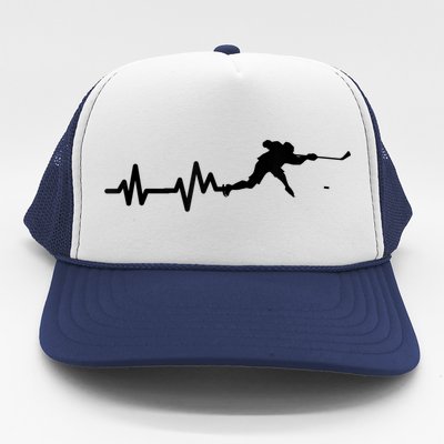 Hockey Player Heartbeat Hockey Trucker Hat