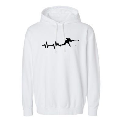 Hockey Player Heartbeat Hockey Garment-Dyed Fleece Hoodie