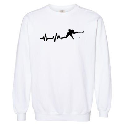 Hockey Player Heartbeat Hockey Garment-Dyed Sweatshirt