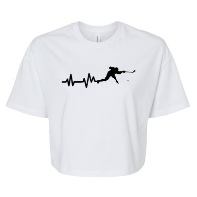 Hockey Player Heartbeat Hockey Bella+Canvas Jersey Crop Tee