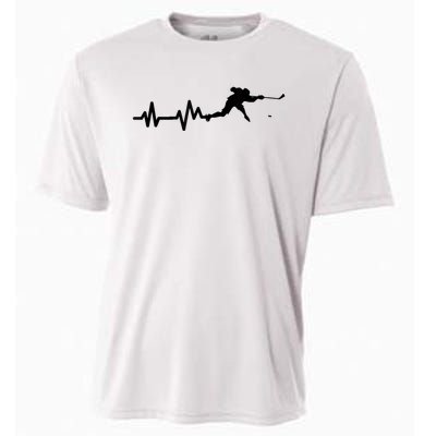 Hockey Player Heartbeat Hockey Cooling Performance Crew T-Shirt