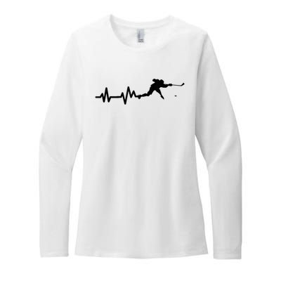 Hockey Player Heartbeat Hockey Womens CVC Long Sleeve Shirt