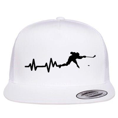 Hockey Player Heartbeat Hockey Flat Bill Trucker Hat