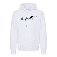 Hockey Player Heartbeat Hockey Premium Hoodie