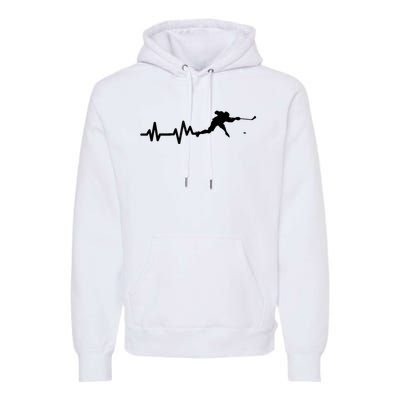 Hockey Player Heartbeat Hockey Premium Hoodie