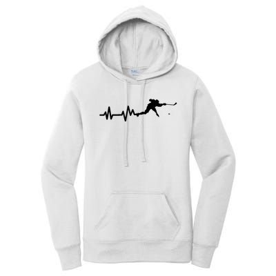 Hockey Player Heartbeat Hockey Women's Pullover Hoodie