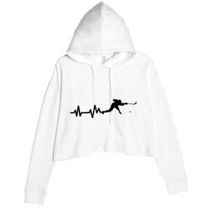 Hockey Player Heartbeat Hockey Crop Fleece Hoodie