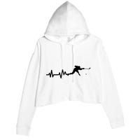 Hockey Player Heartbeat Hockey Crop Fleece Hoodie