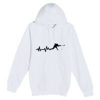 Hockey Player Heartbeat Hockey Premium Pullover Hoodie