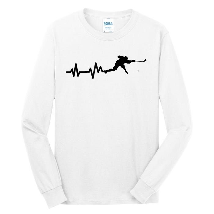 Hockey Player Heartbeat Hockey Tall Long Sleeve T-Shirt