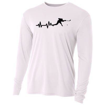 Hockey Player Heartbeat Hockey Cooling Performance Long Sleeve Crew