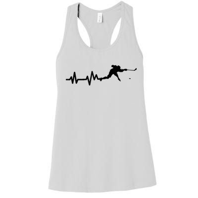 Hockey Player Heartbeat Hockey Women's Racerback Tank