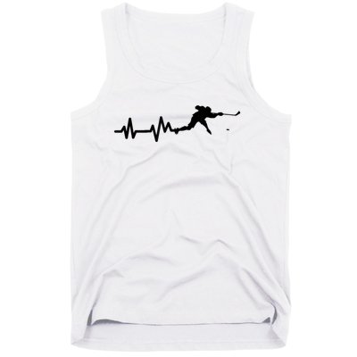 Hockey Player Heartbeat Hockey Tank Top