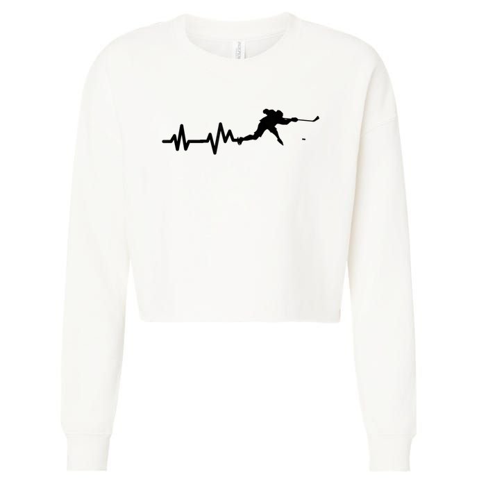 Hockey Player Heartbeat Hockey Cropped Pullover Crew