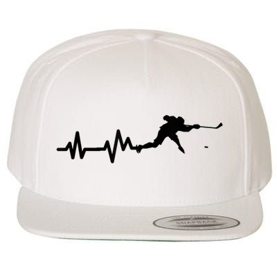 Hockey Player Heartbeat Hockey Wool Snapback Cap