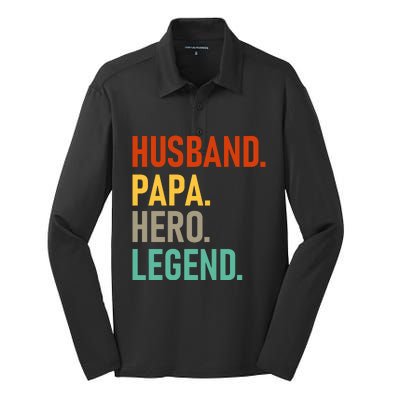 Husband Papa Hero Legend Silk Touch Performance Long Sleeve Polo