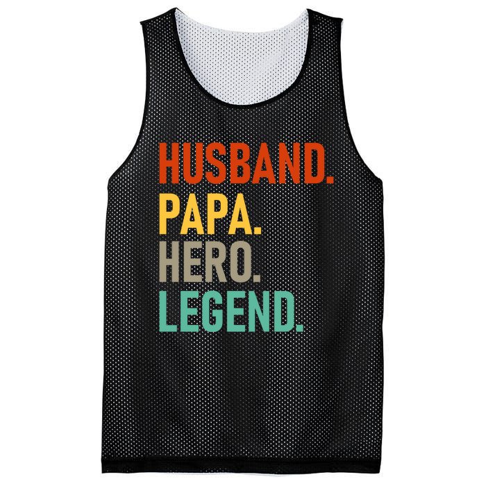 Husband Papa Hero Legend Mesh Reversible Basketball Jersey Tank