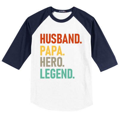 Husband Papa Hero Legend Baseball Sleeve Shirt