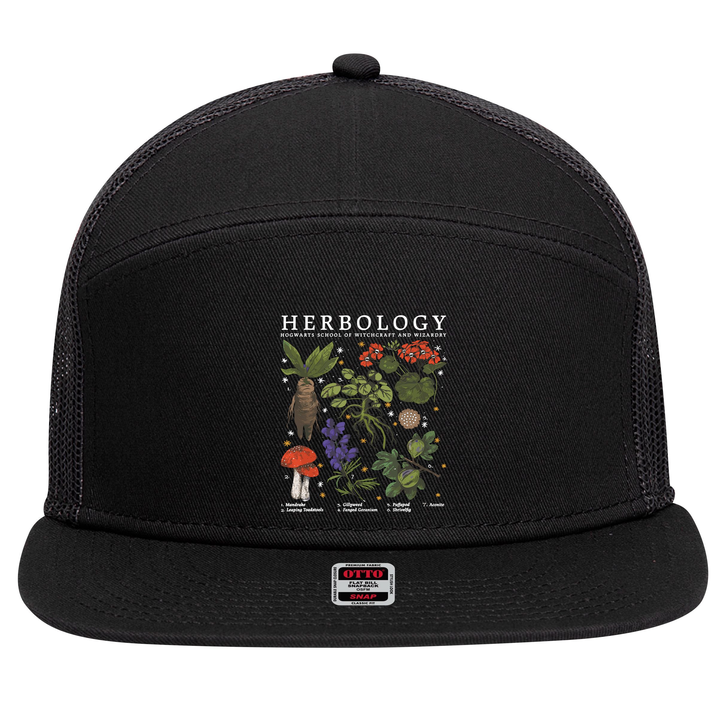 Herbology Plants 7 Panel Mesh Trucker Snapback Hat