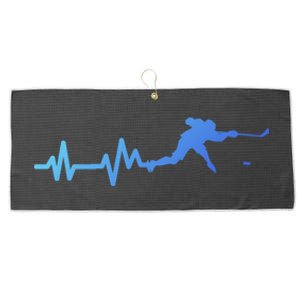 Hockey Player Heartbeat Hockey Great Gift Large Microfiber Waffle Golf Towel