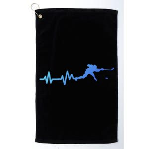 Hockey Player Heartbeat Hockey Great Gift Platinum Collection Golf Towel