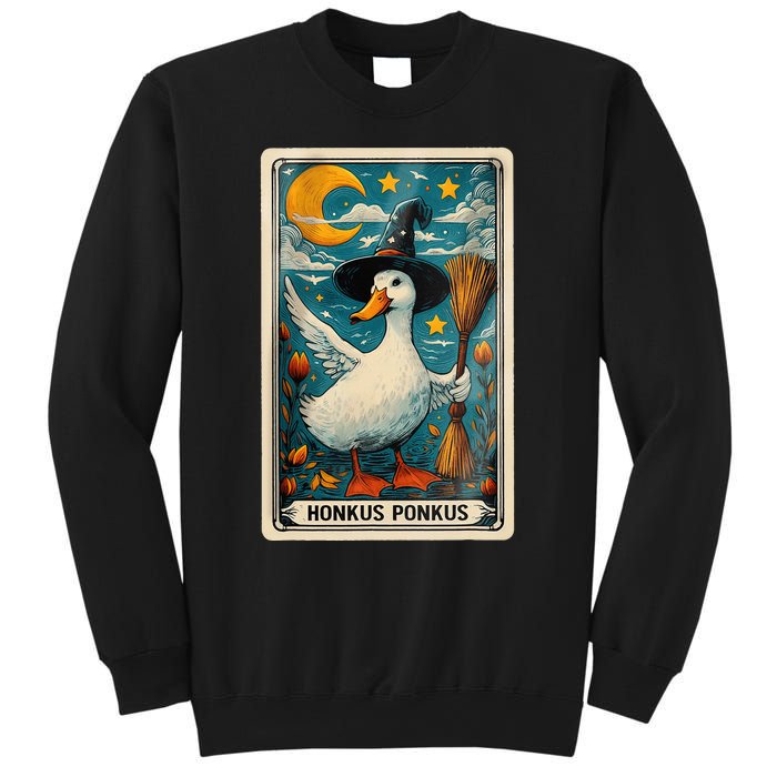 Honkus Ponkus Halloween Goose Meme Parody Retro Tarot Card Sweatshirt