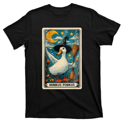 Honkus Ponkus Halloween Goose Meme Parody Retro Tarot Card T-Shirt