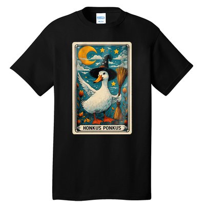 Honkus Ponkus Halloween Goose Meme Parody Retro Tarot Card Tall T-Shirt