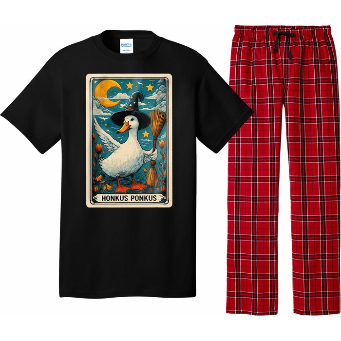 Honkus Ponkus Halloween Goose Meme Parody Retro Tarot Card Pajama Set